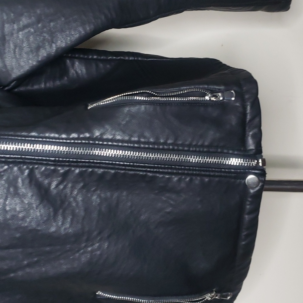 Ashley Stewart Faux Leather coat jacket size 14 / 16 - Picture 3 of 7